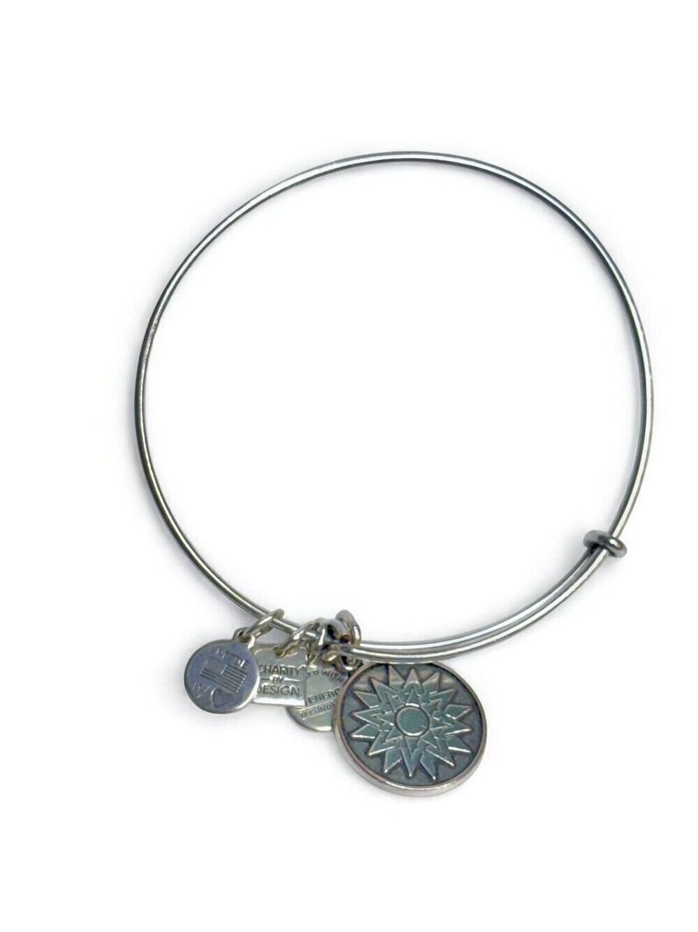 Alex and Ani Sunburst Charm Bracelet Silver Tone